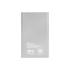 UL Listed Slim Power Bank - Silver - Back