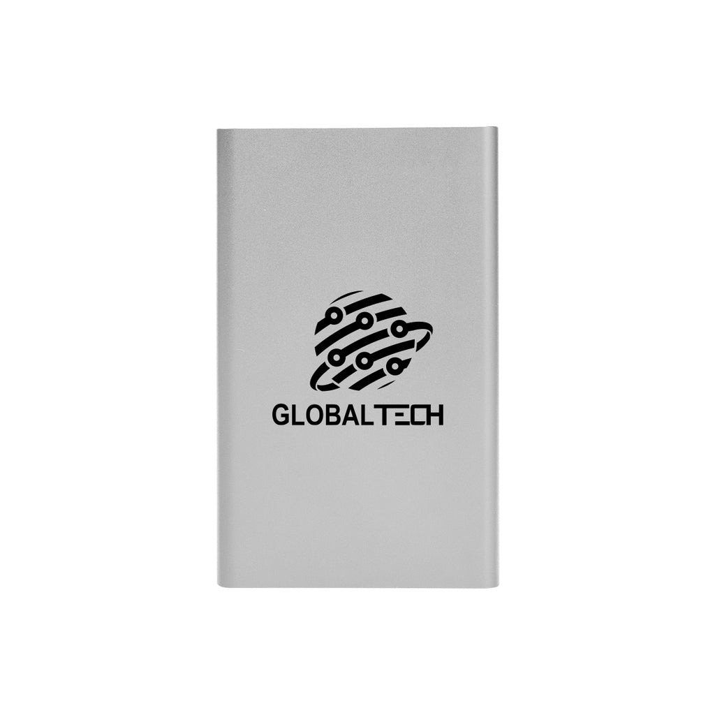 UL Listed Slim Power Bank - Silver - Silk Screen