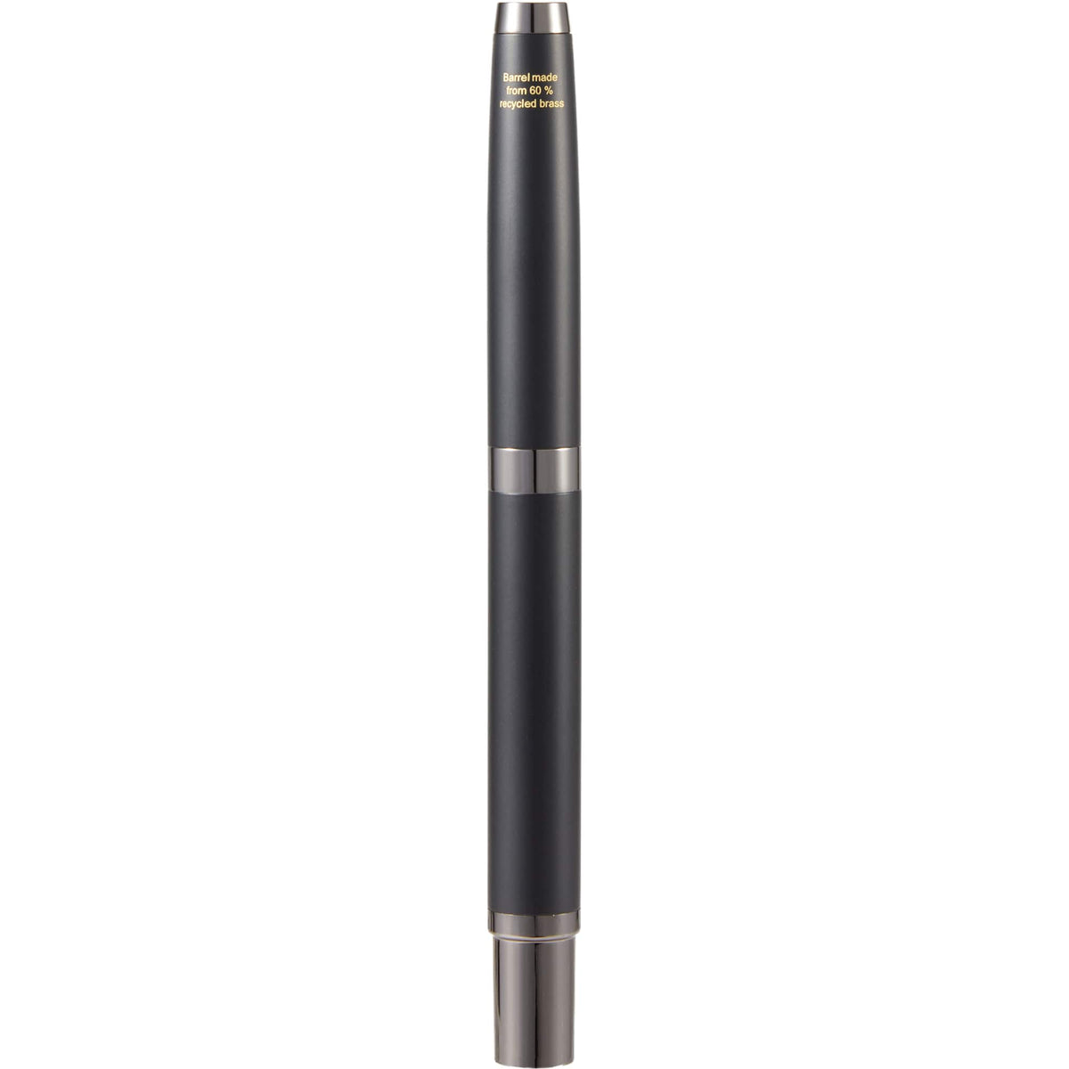 Ultra Gel Rollerball Pen in Recycled Brass, Gunmetal Trim Laser Engraving - Black - Back