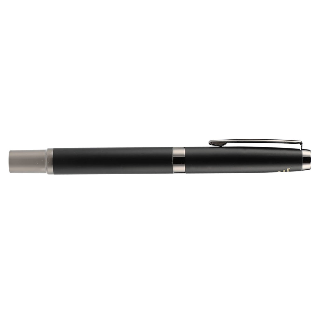 Ultra Gel Rollerball Pen in Recycled Brass, Gunmetal Trim Laser Engraving - Black - Left Side