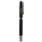 Ultra Gel Rollerball Pen in Recycled Brass, Gunmetal Trim Laser Engraving - Black - Right Side