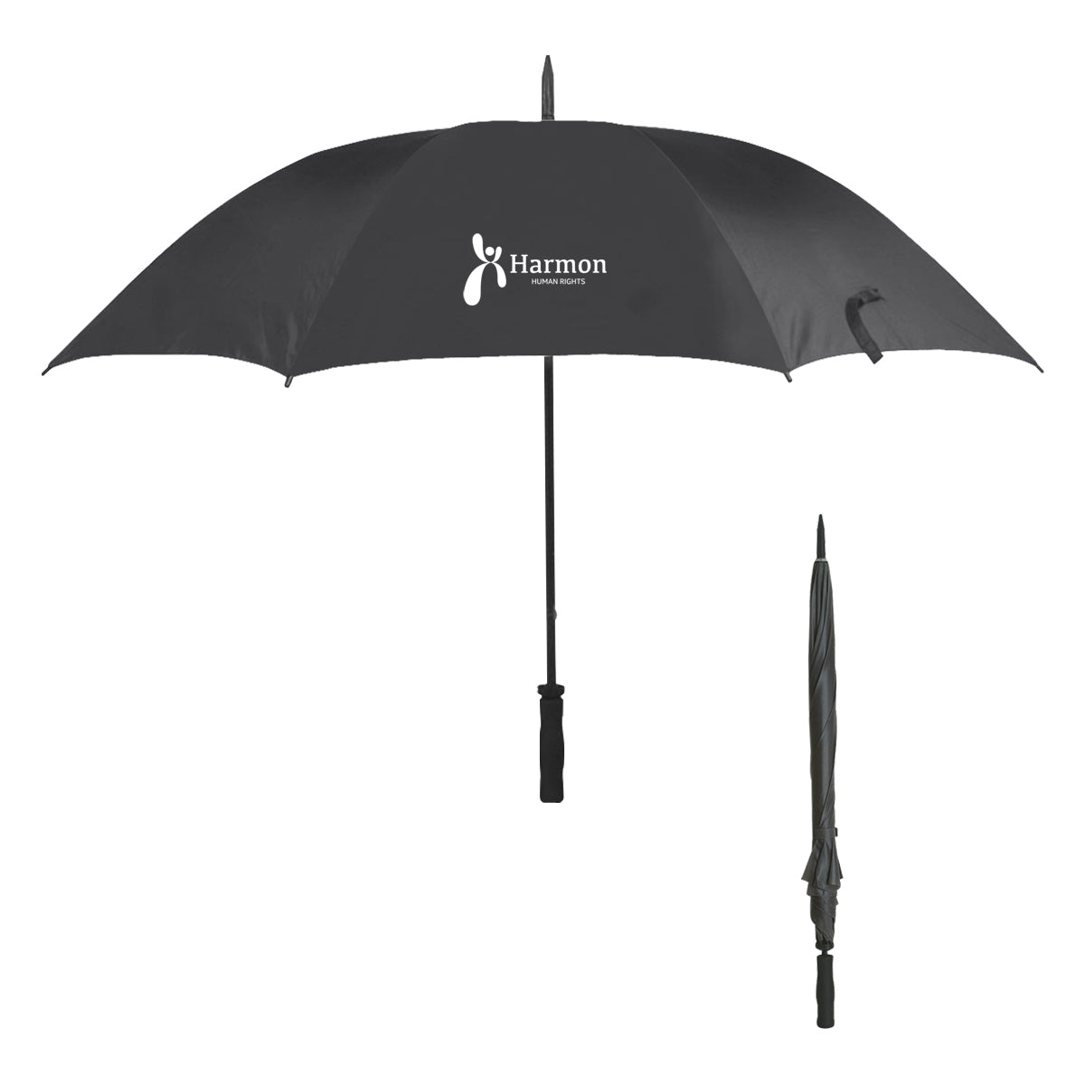 Ultra Lightweight Umbrella, 60 Inch Arc - Black - Silk Screen