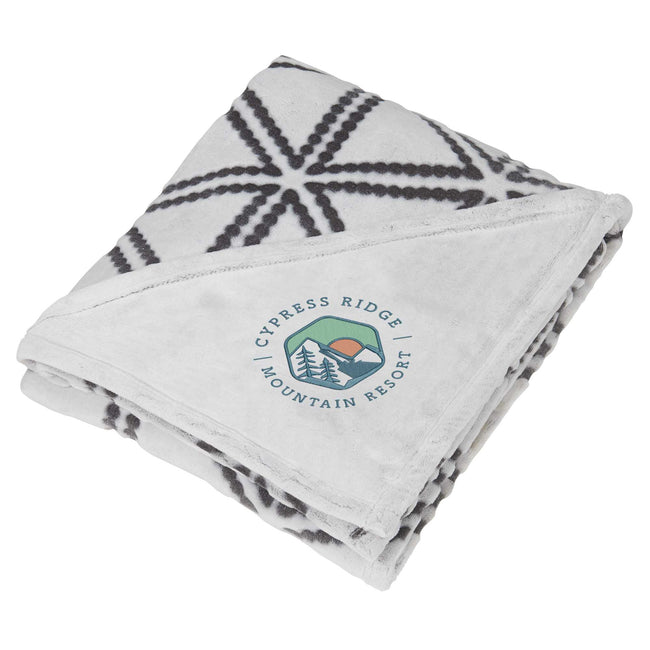 Ultra Plush Blanket with Burnout Sculpture Pattern Embroidery