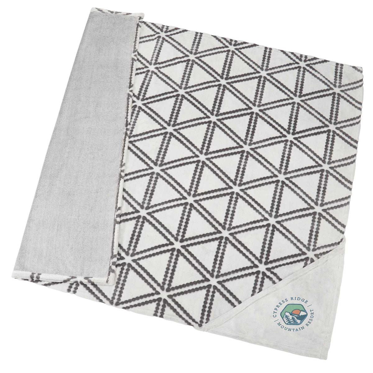 Ultra Plush Blanket with Burnout Sculpture Pattern Embroidery - Gray - Photo 2