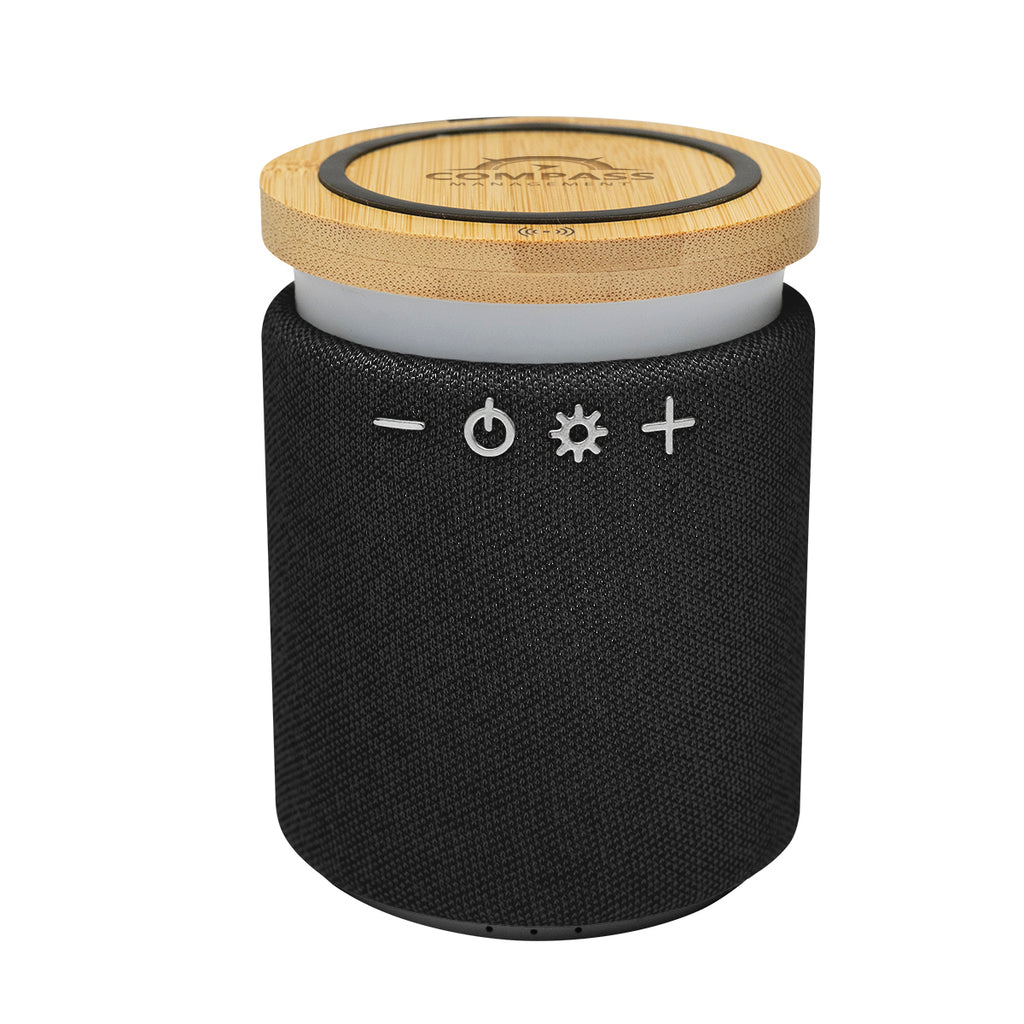 Ultra Sound Speaker and Wireless Charger - Black - Laser Engraving