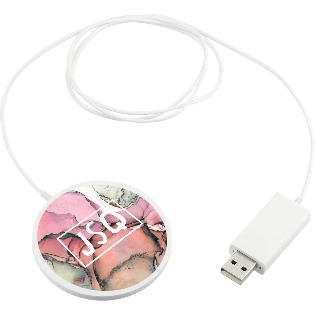 Ultra Thin Plastic Wireless Charging Pad, White Full Color - White - Usb