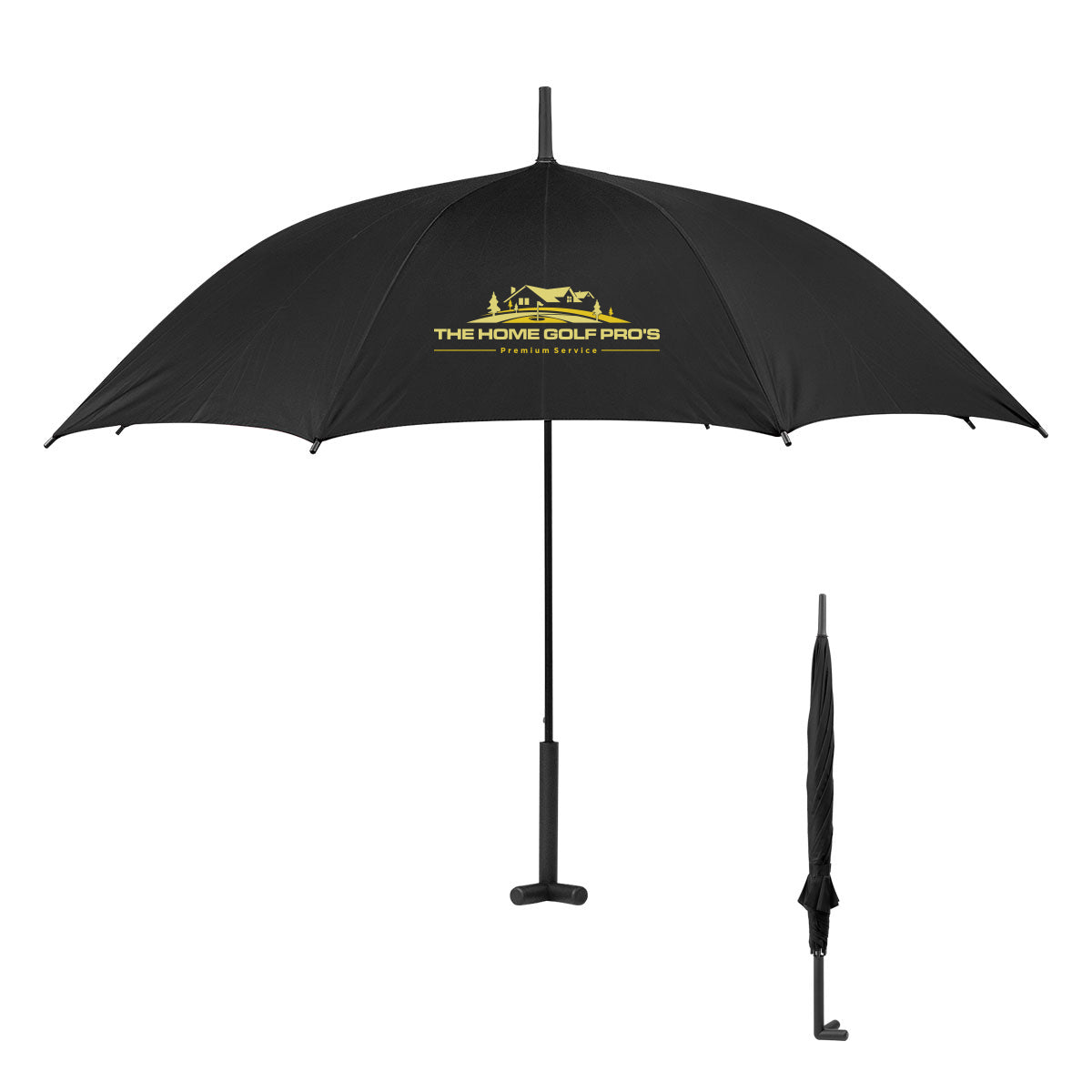 Umbrella with a Prop Stand, 46 Inch Arc - Black - Colorbrite