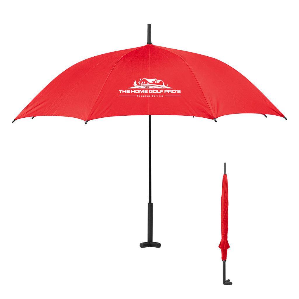 Umbrella with a Prop Stand, 46 Inch Arc - Red - Silk Screen