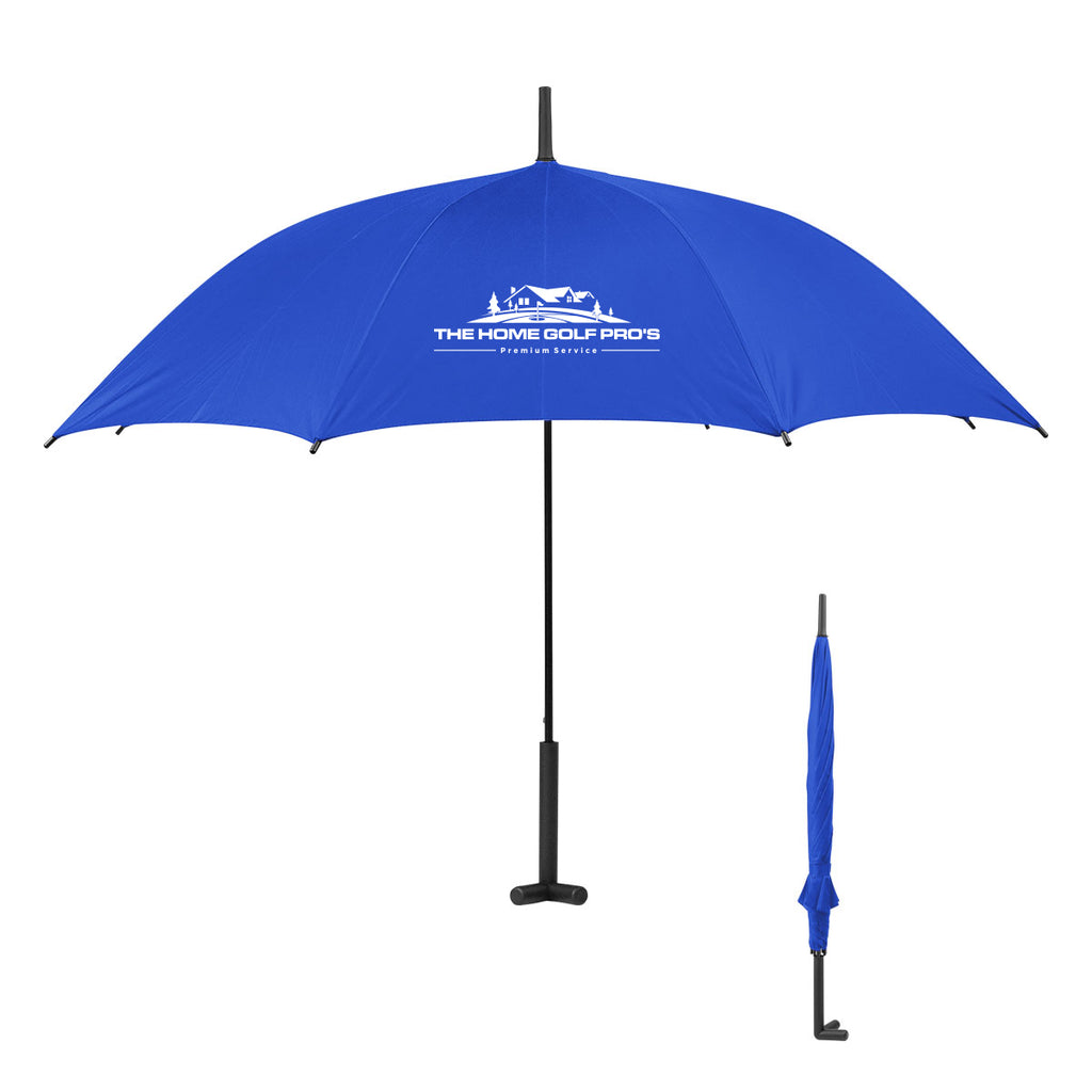 Umbrella with a Prop Stand, 46 Inch Arc - Royal Blue - Silk Screen