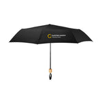 Umbrella with Recycled Canopy and Bamboo Handle, 41 Inch Arc - Black - Colorbrite