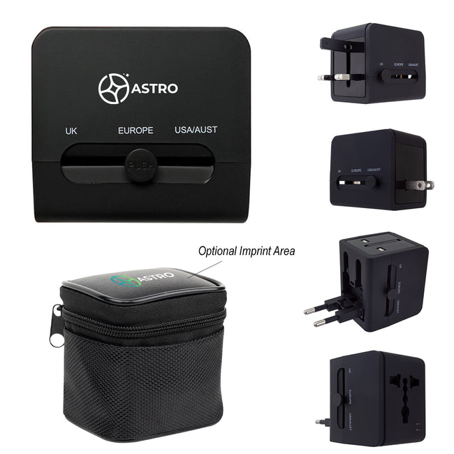 Universal Travel Adapter with Type-C, 20W