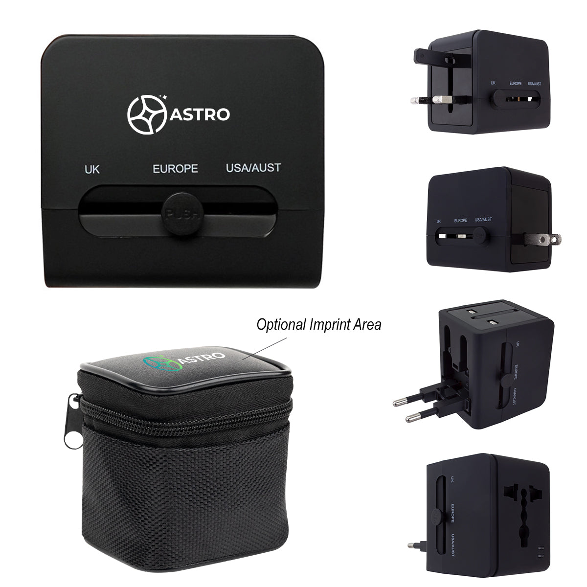 Universal Travel Adapter with Type-C, 20W