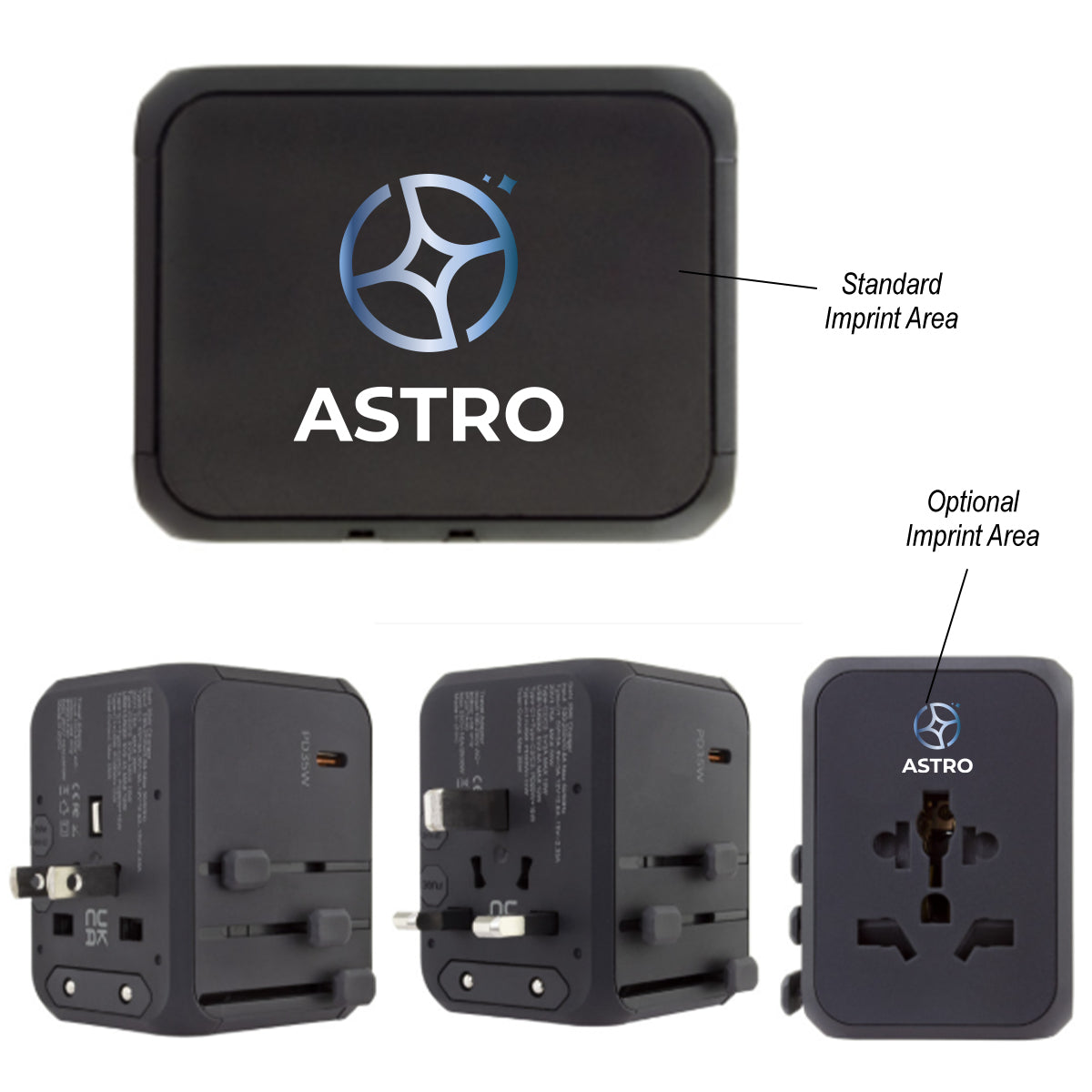 Universal Travel Adapter with Type-C, 33W