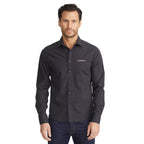 UNTUCKit Black Stone Slim Fit Wrinkle Free Shirt for Men Embroidery - Black - Front