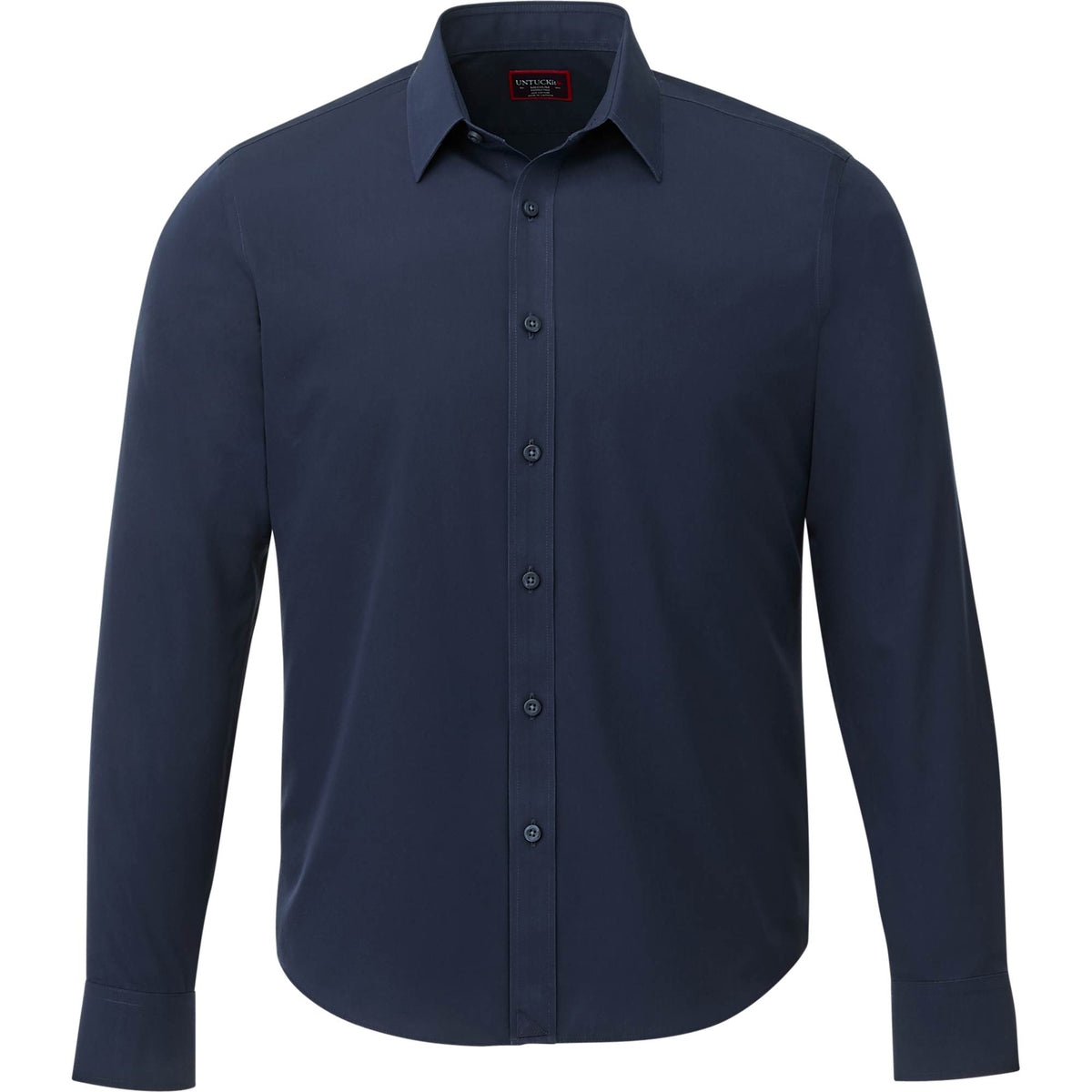 UNTUCKit Castello Wrinkle Free Poplin Shirt for Men Embroidery - Navy - Front