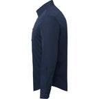 UNTUCKit Castello Wrinkle Free Poplin Shirt for Men Embroidery - Navy - Left Side