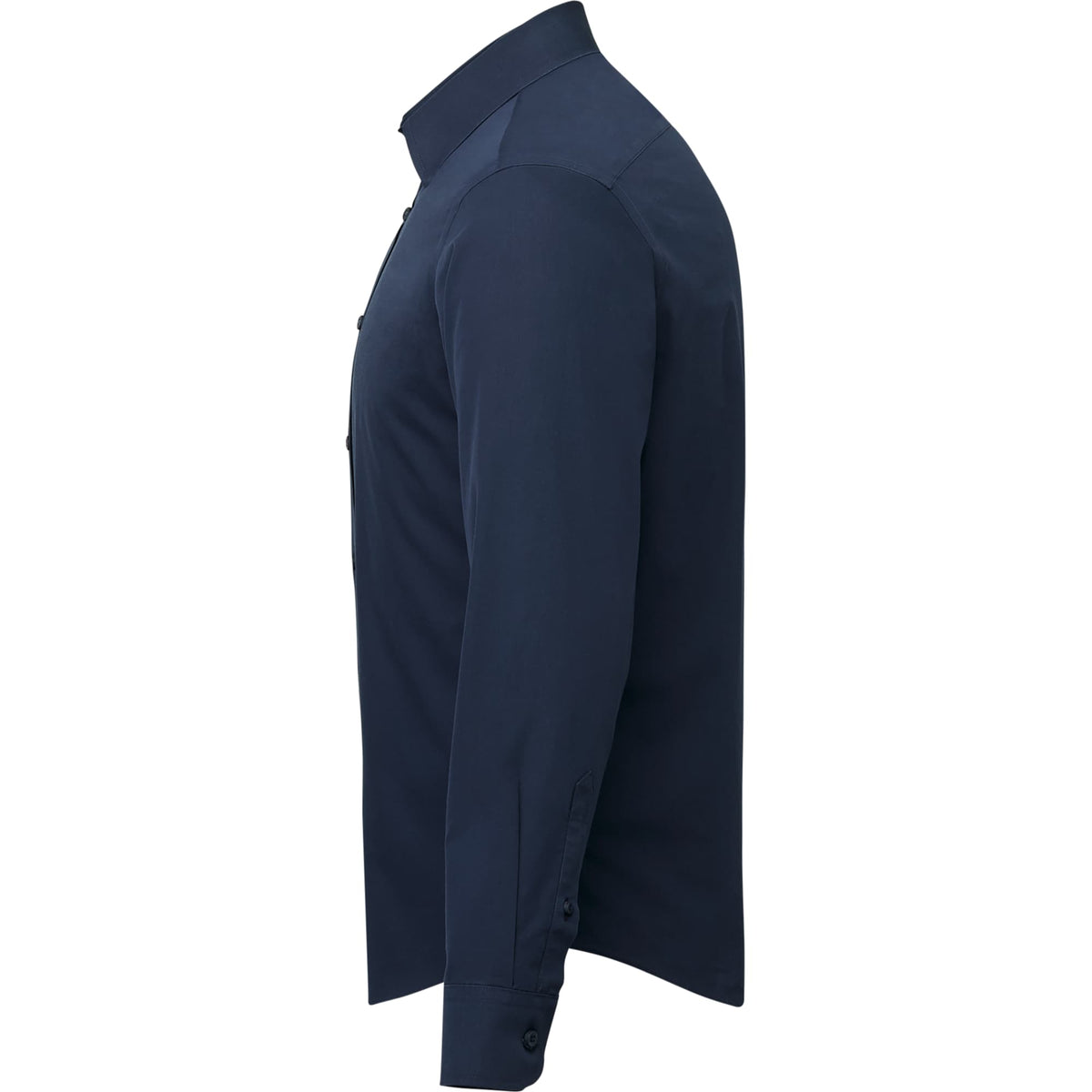 UNTUCKit Castello Wrinkle Free Poplin Shirt for Men Embroidery - Navy - Left Side