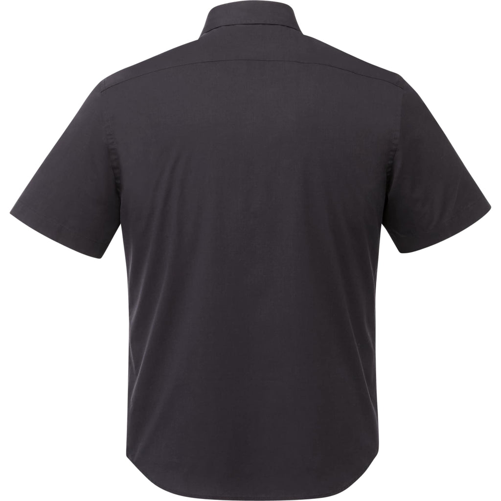 UNTUCKit Coufran Short Sleeve Shirt in Black for Men Embroidery - Black - Back