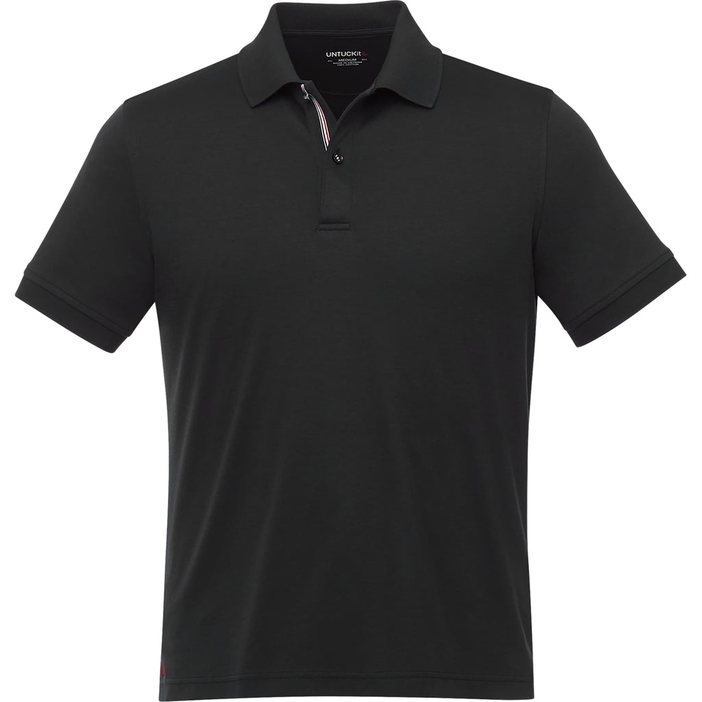 UNTUCKit Damaschino Wrinkle-Free Polo for Men Transfer - Black - Front