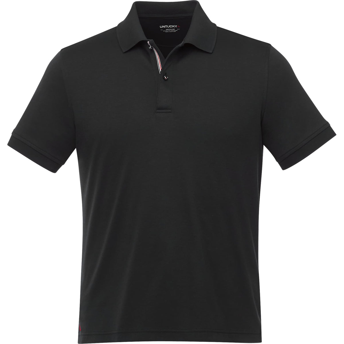 UNTUCKit Damaschino Wrinkle-Free Polo for Men Transfer - Black - Front