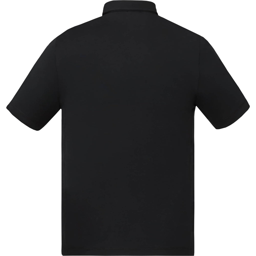UNTUCKit Performance Knit Polo for Men Embroidery - Black - Back