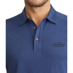 UNTUCKit Performance Knit Polo for Men Embroidery - Navy - Front On Model