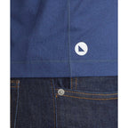 UNTUCKit Performance Knit Polo for Men Embroidery - Navy - Right Side On Model