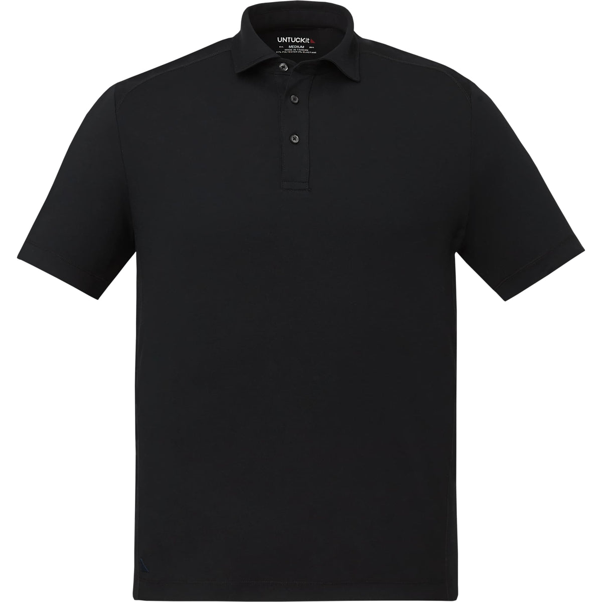 UNTUCKit Performance Knit Polo for Men Transfer - Black - Front