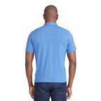 UNTUCKit Performance Knit Polo for Men Transfer - China Blue - Back On Model
