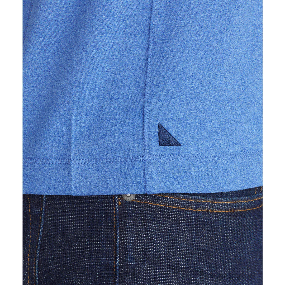 UNTUCKit Performance Knit Polo for Men Transfer - China Blue - Front On Model 3