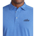 UNTUCKit Performance Knit Polo for Men Transfer - China Blue - Front On Model