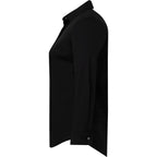 UNTUCKit Tracey Shirt with French Cuffs for Women Embroidery - Black - Left Side
