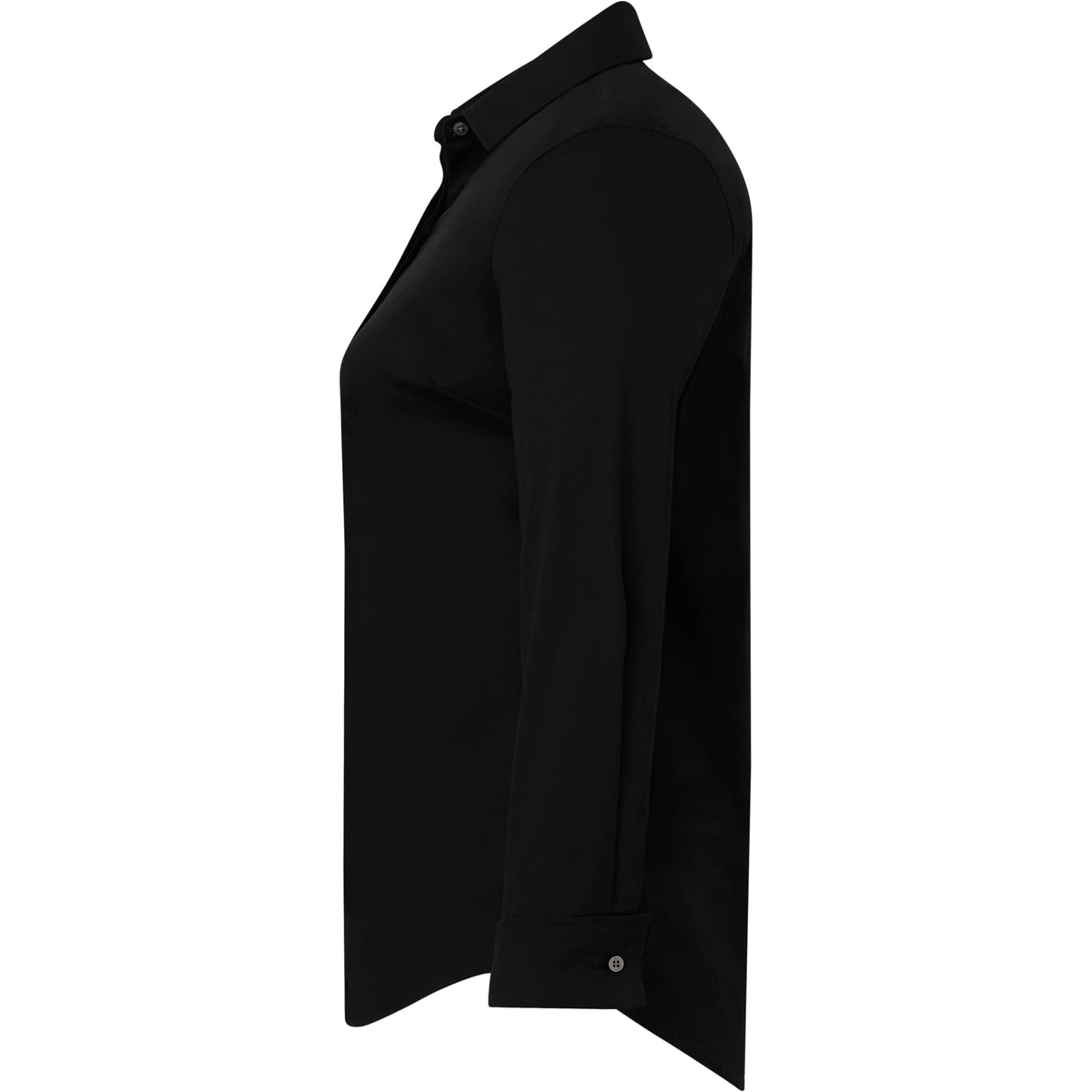 UNTUCKit Tracey Shirt with French Cuffs for Women Embroidery - Black - Left Side