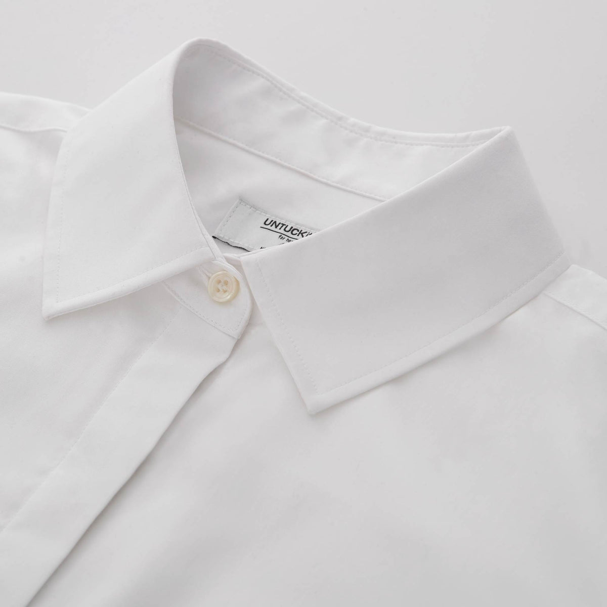 UNTUCKit Tracey Shirt with French Cuffs for Women Embroidery - White - Detail Collar