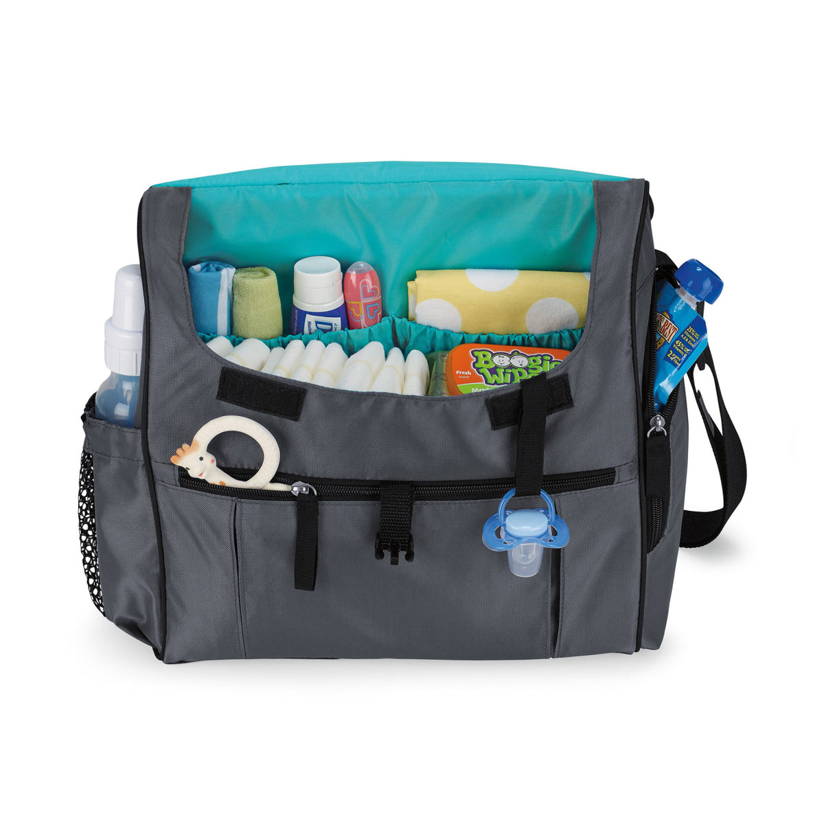 Uptown Convertible Diaper Bag with Stroller Straps Transfer - Grey - View 3