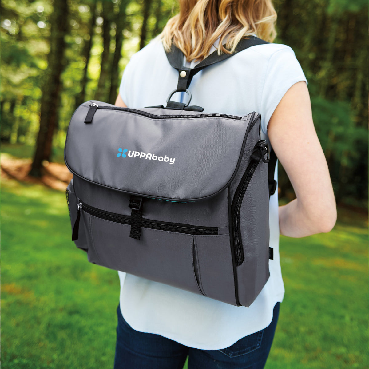 Uptown Convertible Diaper Bag with Stroller Straps Transfer - Grey - View 7