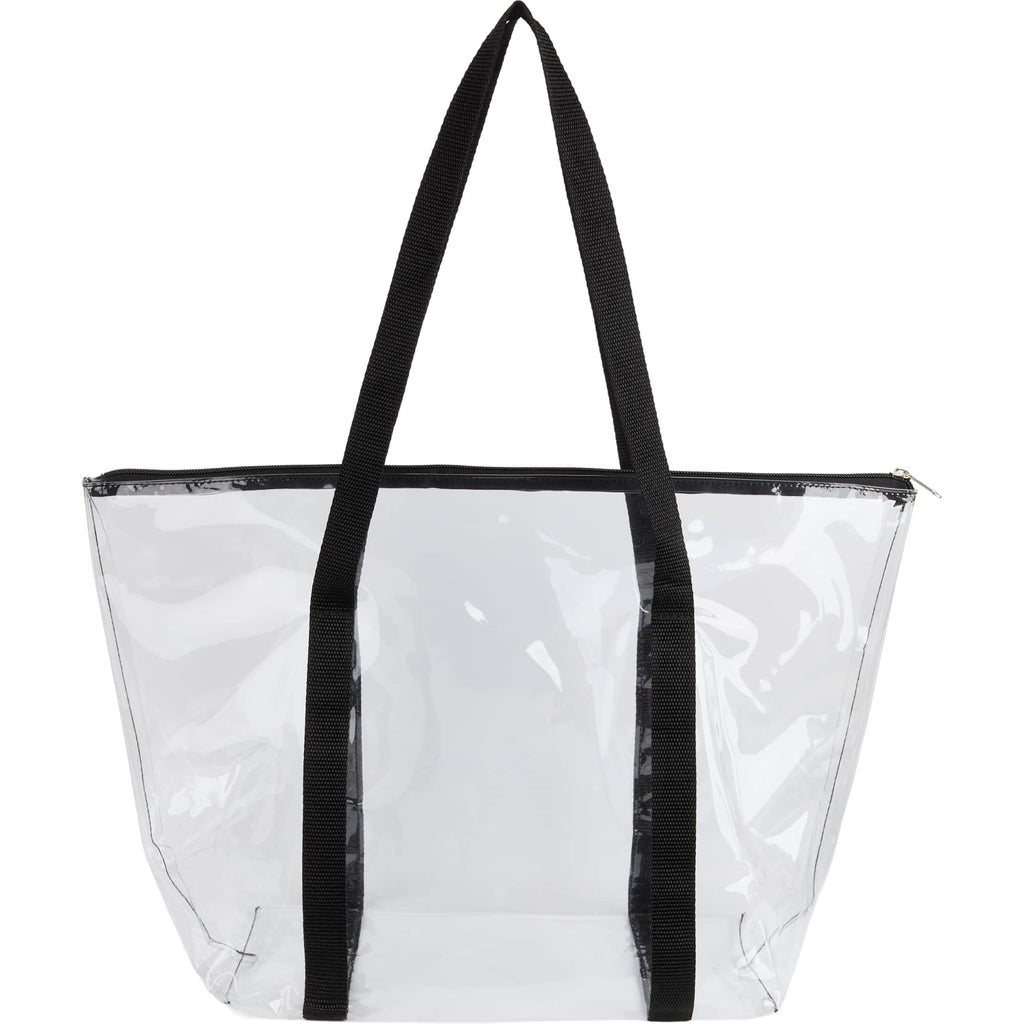 Urban Clear PVC Tote with Zip Closure - Black - Back
