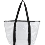 Urban Clear PVC Tote with Zip Closure - Black - Back