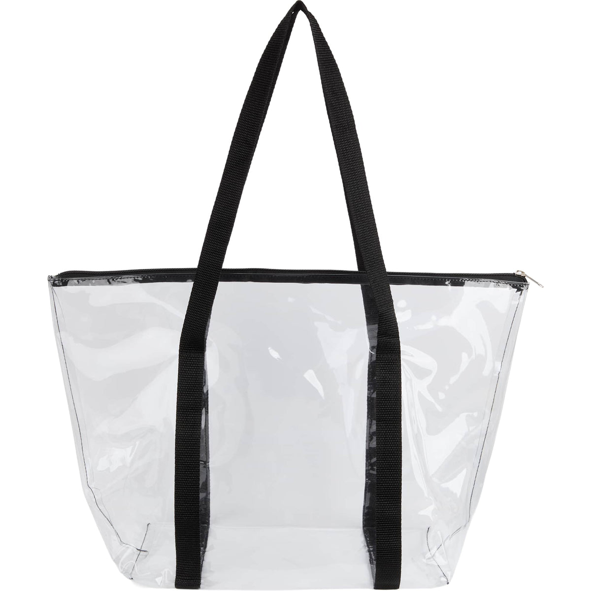 Urban Clear PVC Tote with Zip Closure - Black - Back