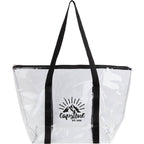 Urban Clear PVC Tote with Zip Closure - Black - Front