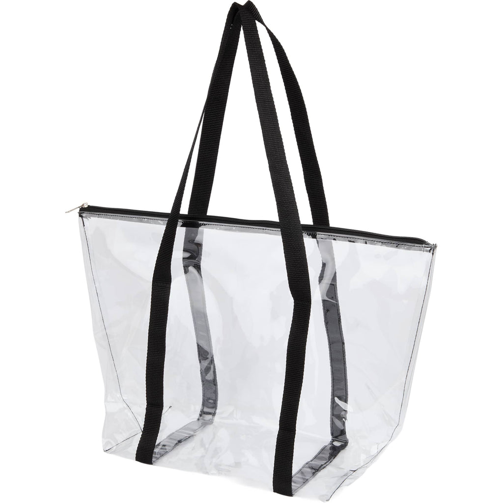 Urban Clear PVC Tote with Zip Closure - Black - Left Angle