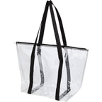Urban Clear PVC Tote with Zip Closure - Black - Left Angle
