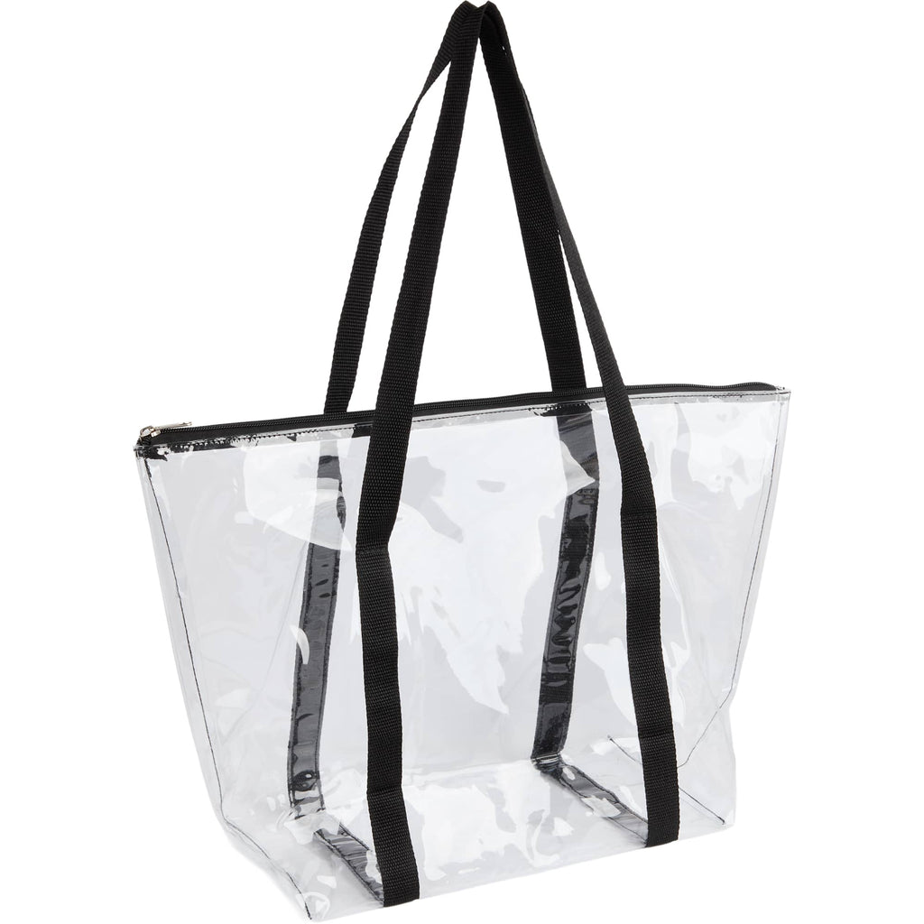 Urban Clear PVC Tote with Zip Closure - Black - Right Angle