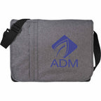 Urban Laptop Messenger with Vertical Front Zip, 15 Inches Embroidery - Graphite - Front 2