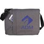 Urban Laptop Messenger with Vertical Front Zip, 15 Inches Embroidery - Graphite - Front