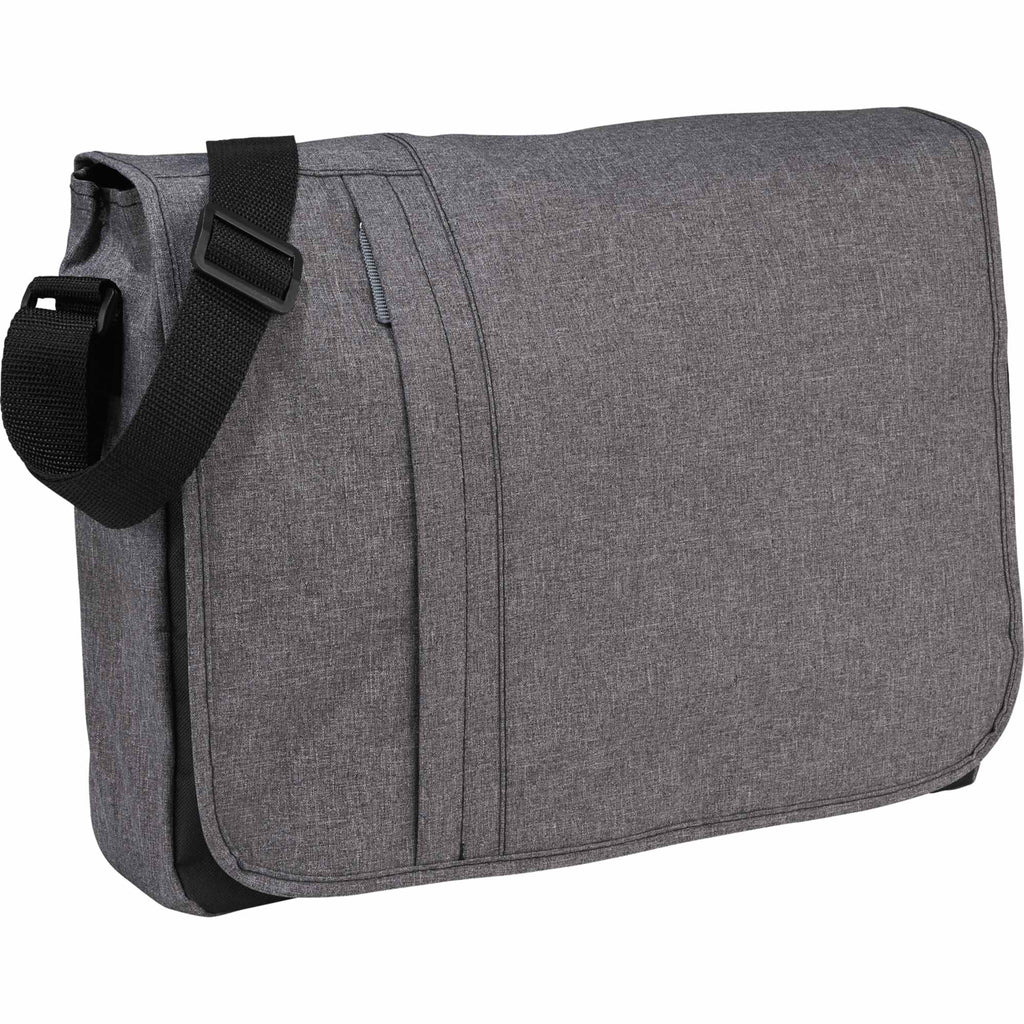 Urban Laptop Messenger with Vertical Front Zip, 15 Inches Embroidery - Graphite - Photo 2