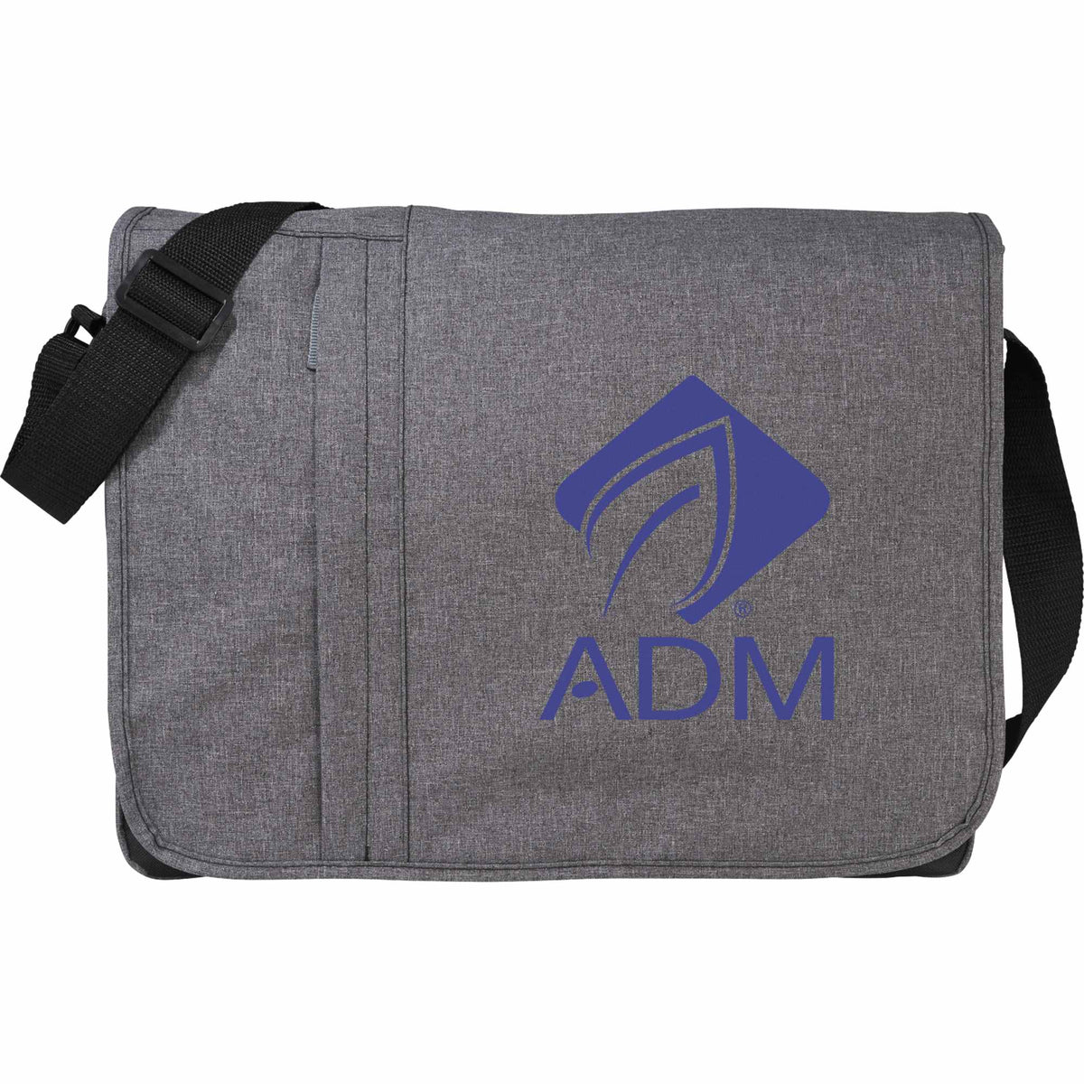 Urban Laptop Messenger with Vertical Front Zip, 15 Inches - Graphite - Front 2