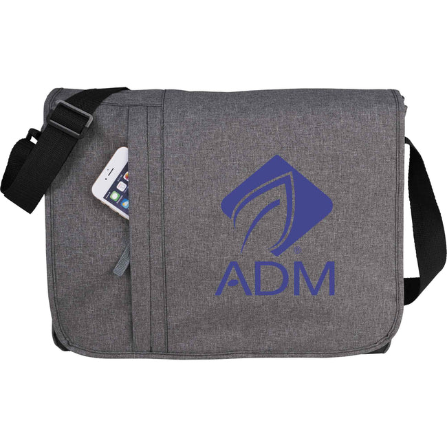 Urban Laptop Messenger with Vertical Front Zip, 15 Inches