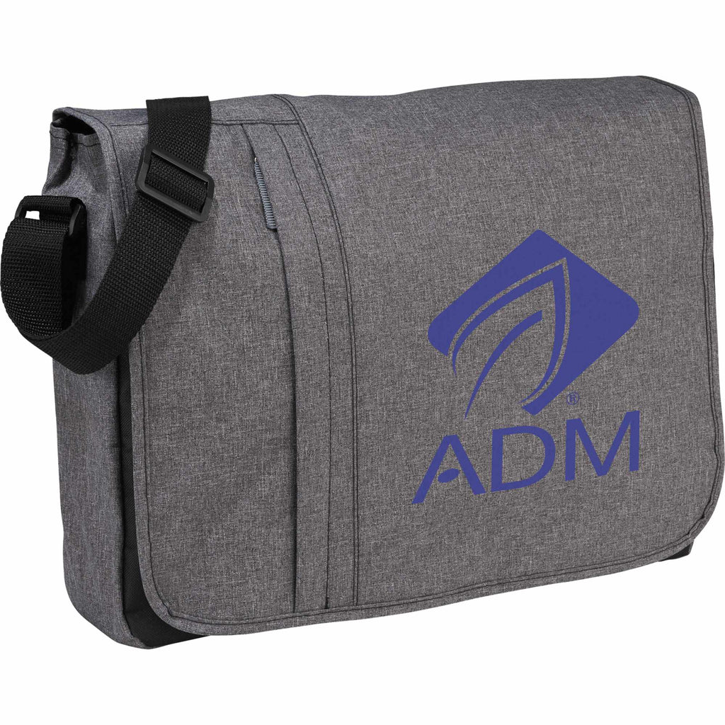 Urban Laptop Messenger with Vertical Front Zip, 15 Inches - Graphite - Photo