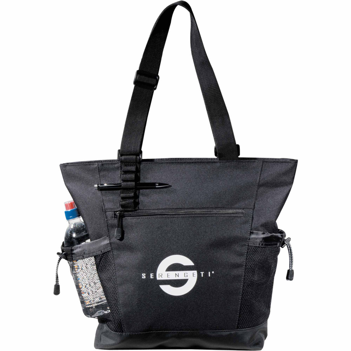 Urban Passage Business Travel Tote with Zip Top - Black - Front 2